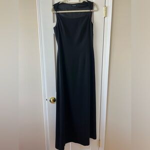 Tahari black sparkle gown with spaghetti straps size 12.
